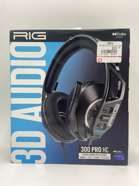 New RIG 300 PRO HC 3D AUDIO GAMING HEADSET 10-1531-01 BLACK