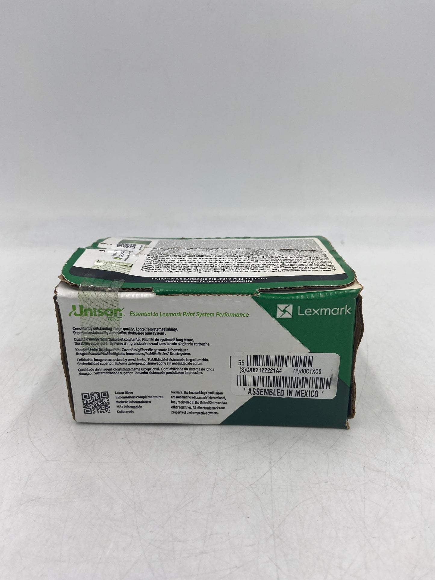 New Lexmark 80C1XC0 CX510 Cyan Toner Cartridge- Water Damaged Box