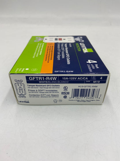 New LEVITON 15A-125V GFTR1-R4W Outlet GFTR1-R4W