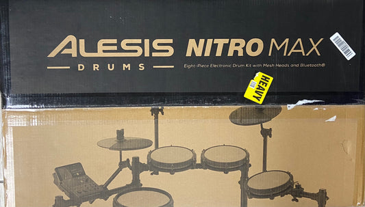New Alesis Drums Nitro Max Eight-Piece Electronic Drum Kit with Mesh Heads and Bluetooth NITROMAXKITUS