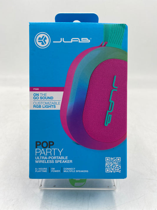 New JLAB POP PARTY (Pink) Ultra-Portable Wireless Speaker SBPOPRPNK123