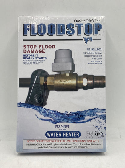 New Floodstop V4 FS3/4NPT For Water Heater
