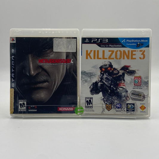 Lot of 2 Sony PlayStation 3 PS3 Killzone 3 and Metal Gear Solid 4