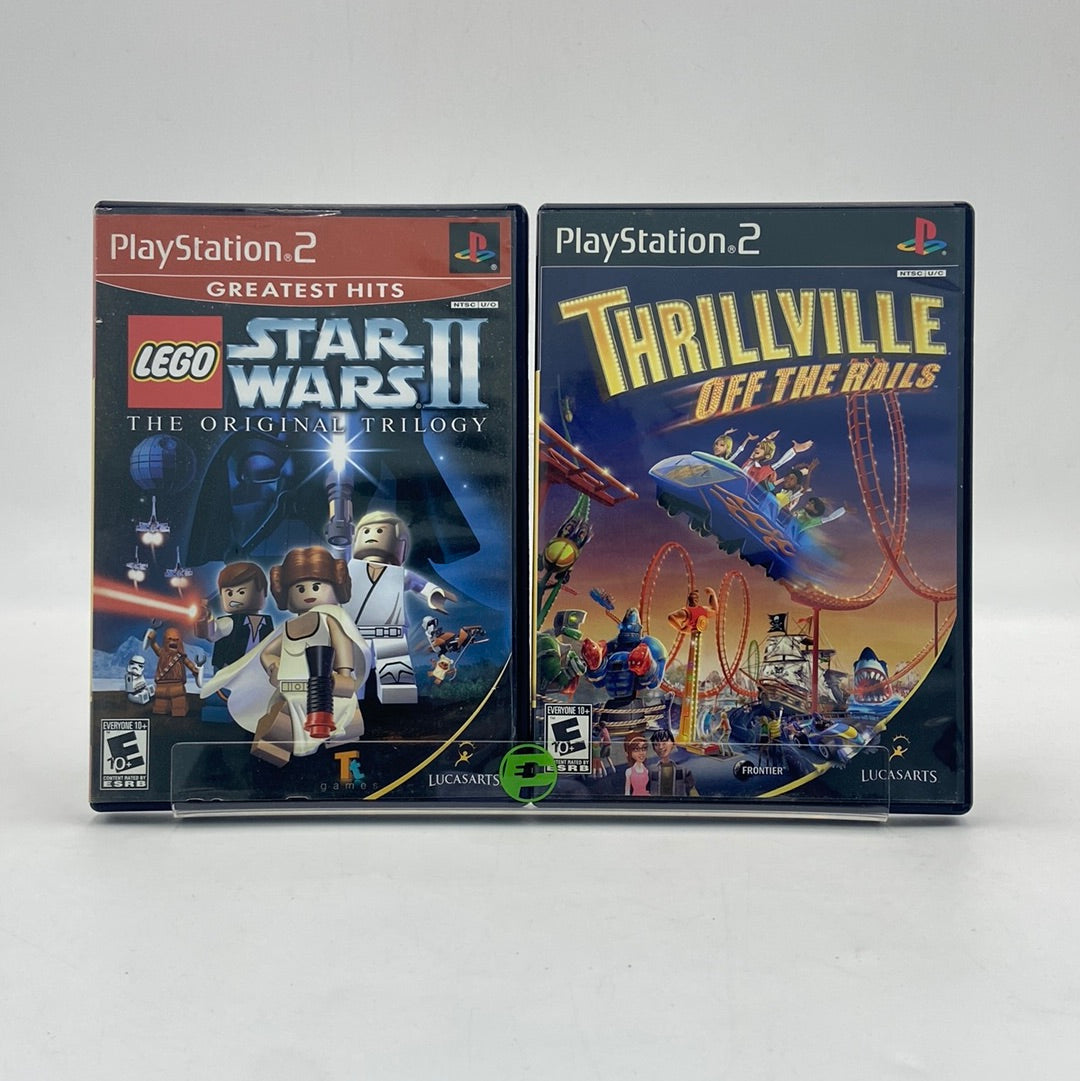 Lot of 2 Sony PlayStation 2 PS2 Games Star Wars and Thrillville