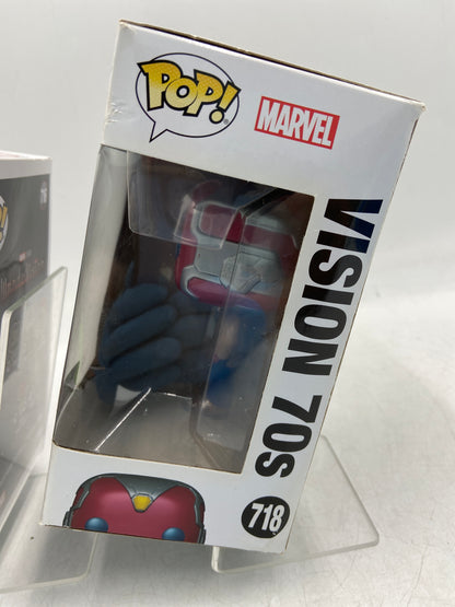New Funko POP! Lot of 2 - Marvel Vision (Halloween) & Vision 70's Vinyl Action Figure 716718