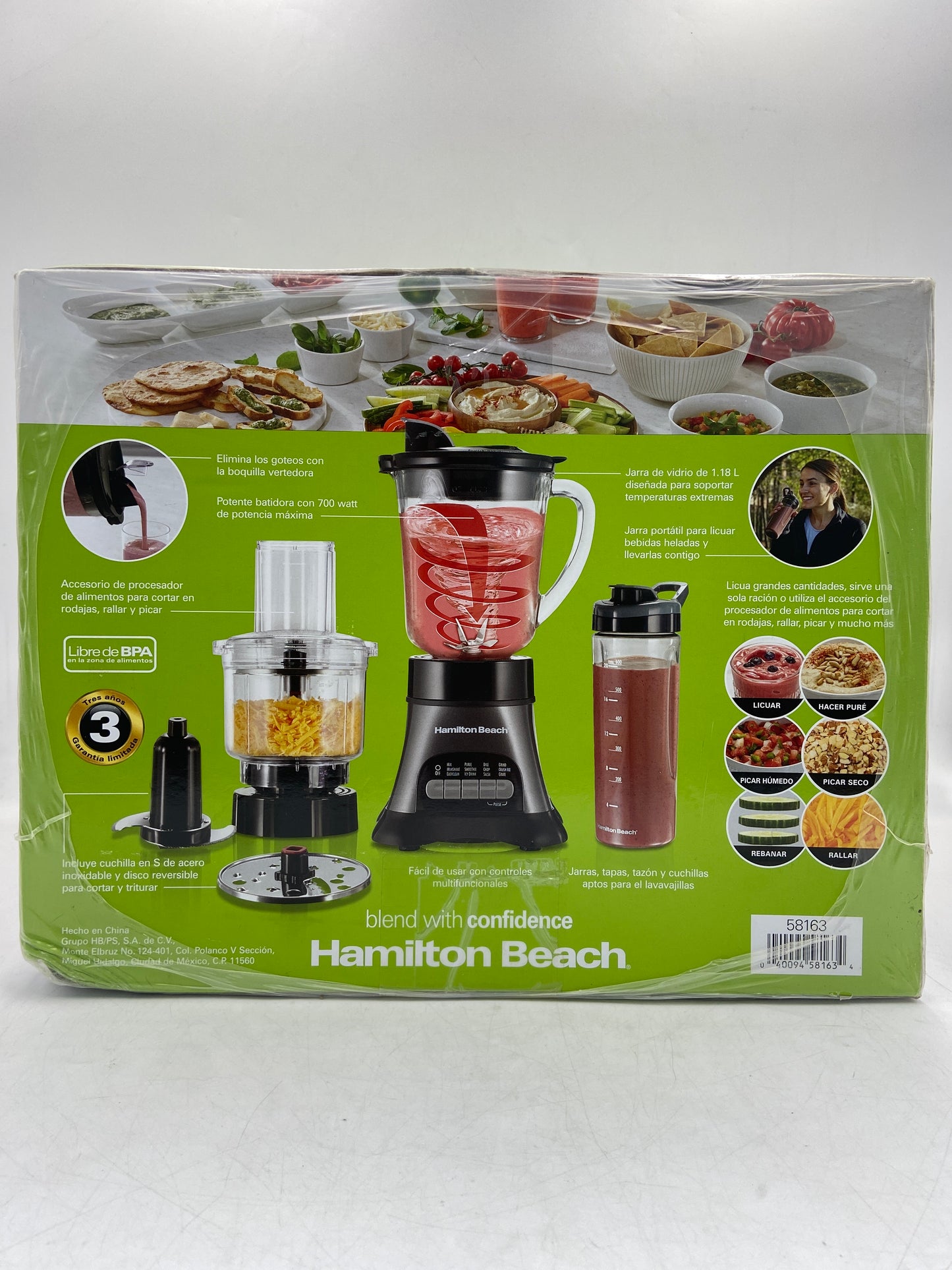 New Hamilton Beach 3 in 1 Blender & Food Processor 58163