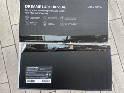 New Open Box Dreame L40s Ultra AE Robotic Vacuum Cleaner RLL77SE White