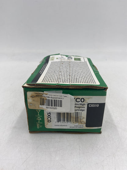 New Lexmark 80C1XC0 CX510 Cyan Toner Cartridge- Water Damaged Box