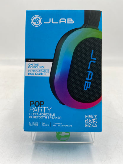 New JLAB POP PARTY (Black) Ultra-Portable Wireless Speaker SBPOPRBLK123