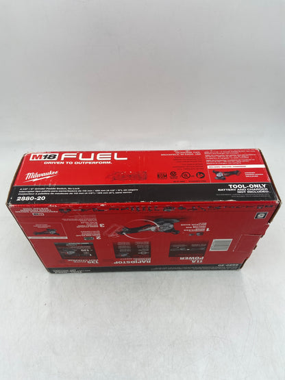 New Milwaukee 2880-20 M18 18V FUEL Cordless 4-1/2"/ 5" Grinder