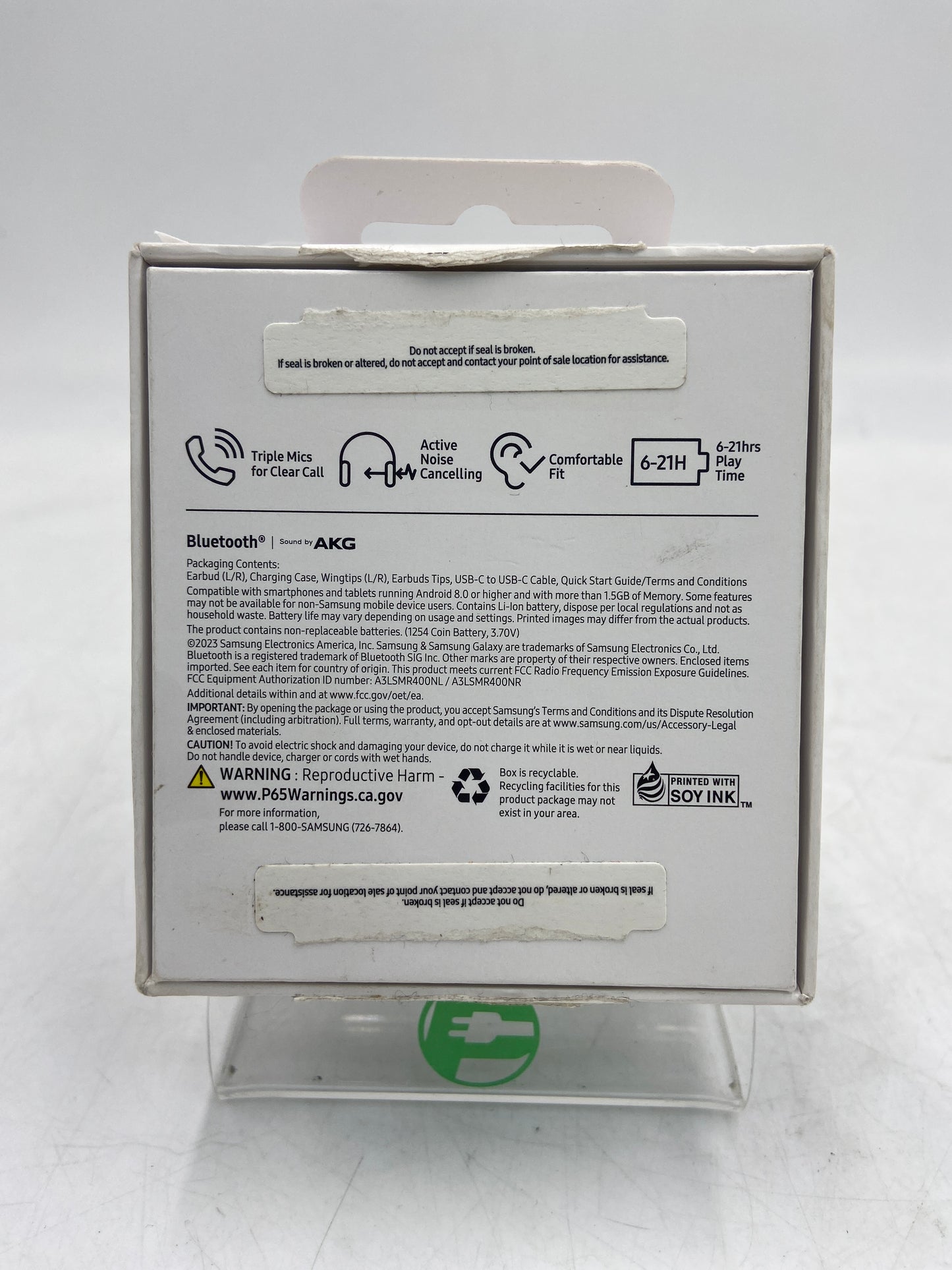 Samsung Galaxy Buds FE White Wireless ANC In-Ear Bluetooth Earbuds SM-R400N