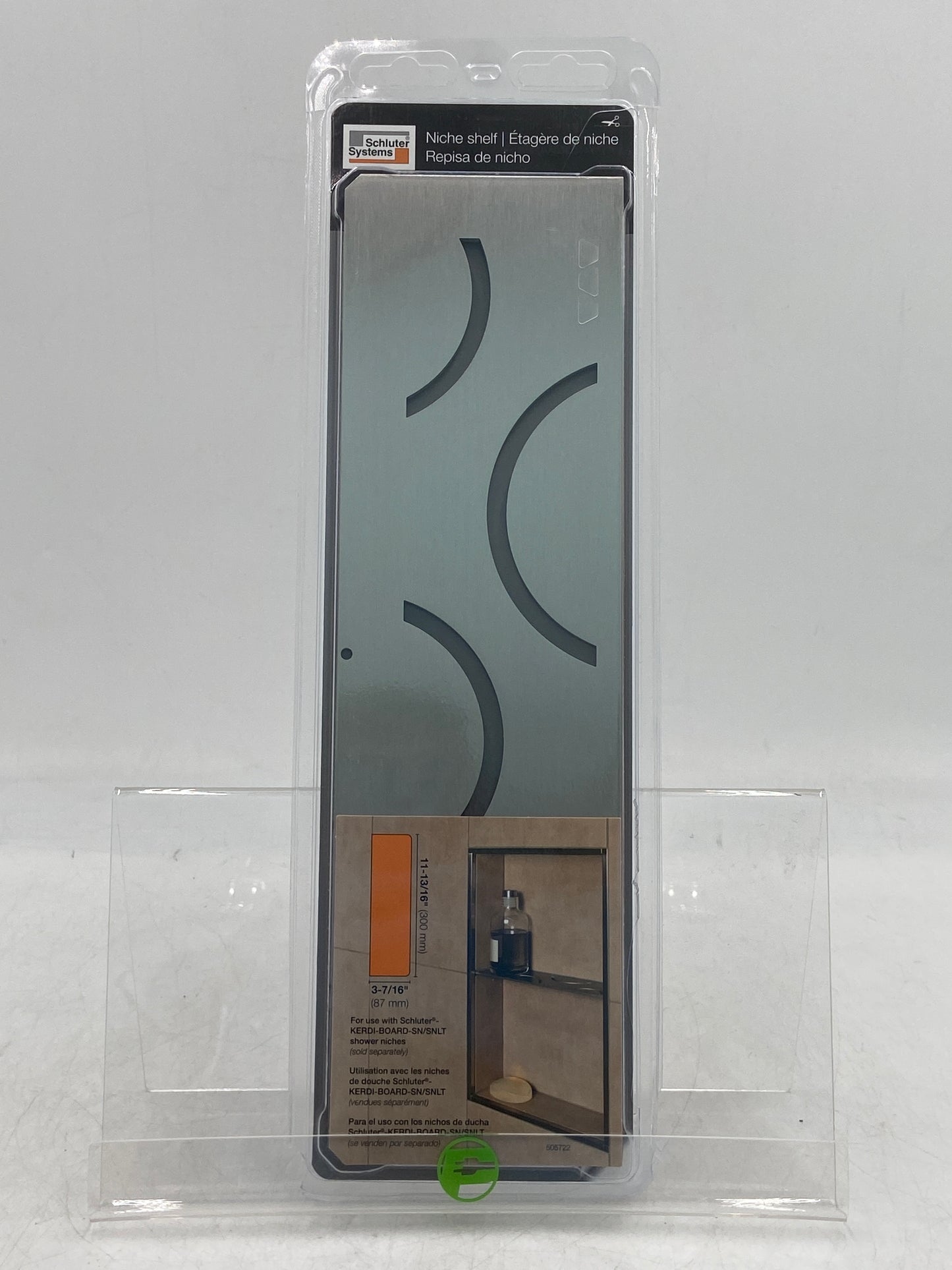 New Schluter Systems Brushed Stainless Steel Niche Shelf Center Shelf for Schluter Keri Board SNS1D6EB
