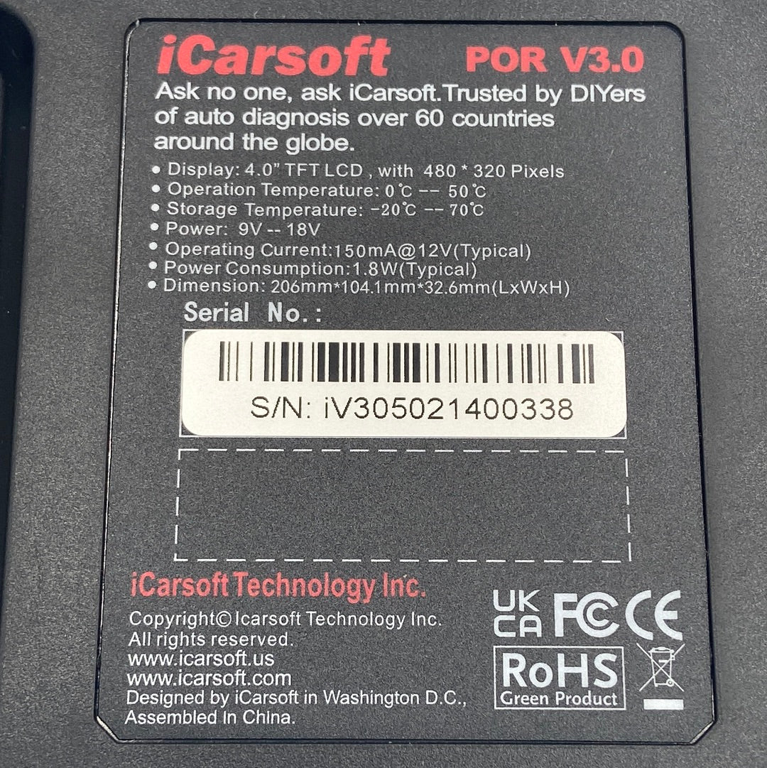 New iCarsoft POR V3.0 Multi System Car Diagnostic Tool PORV3.0