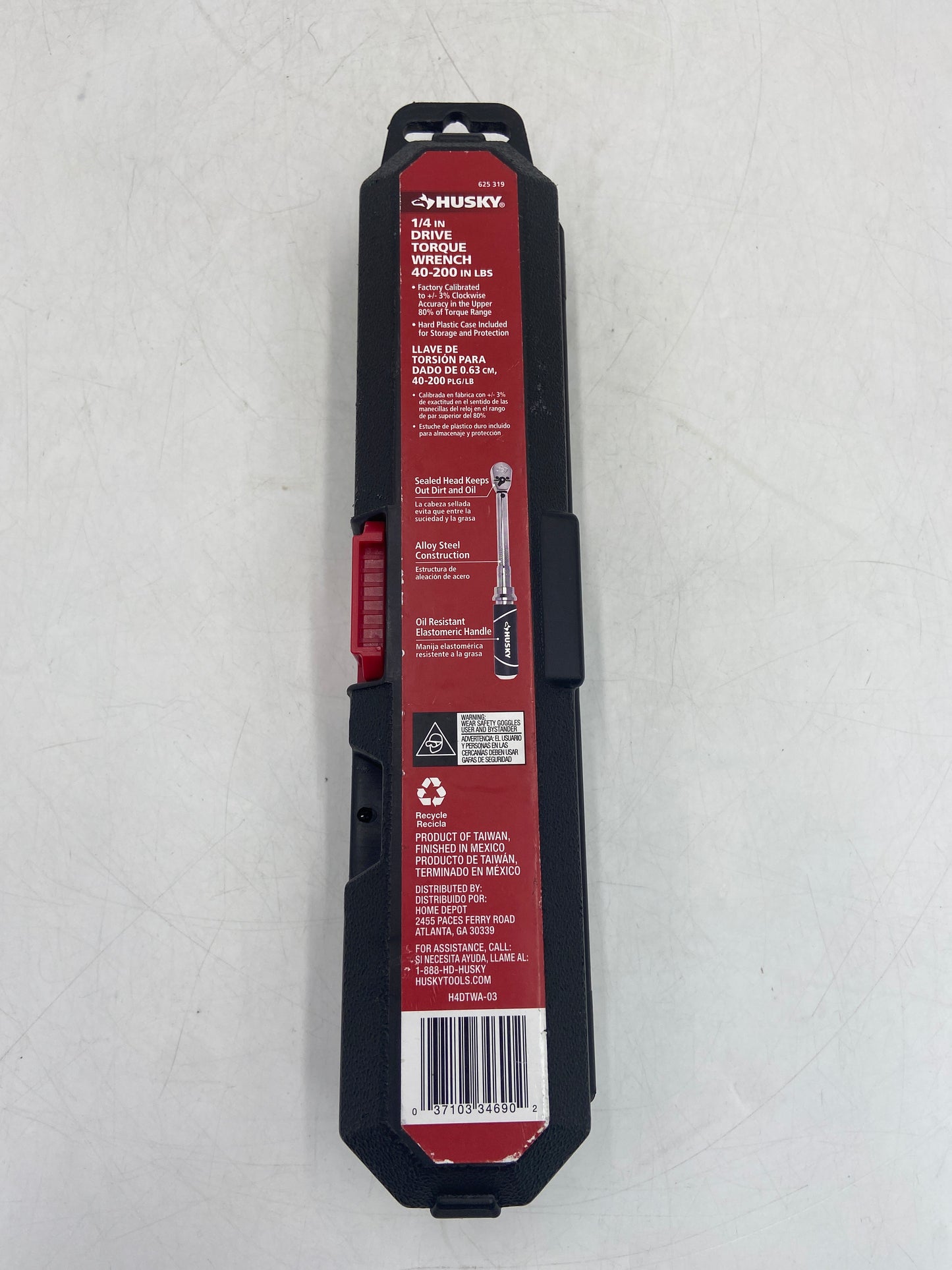 New Husky 1/4 inch Drive Torque Wrench 40-200 LBS 625319