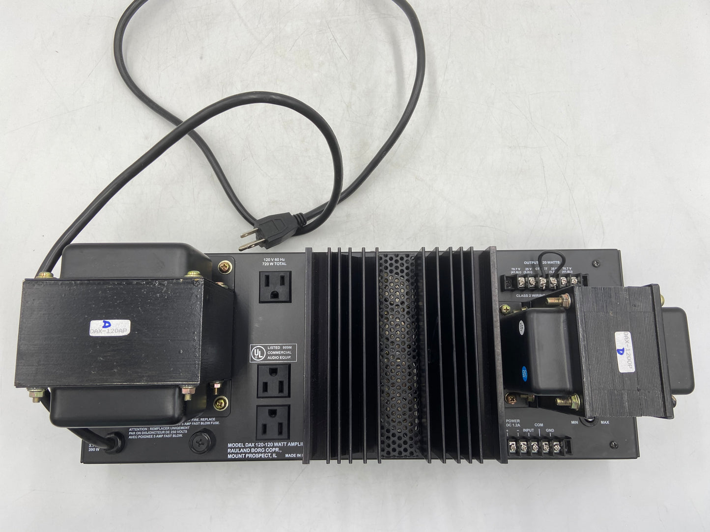 Rauland Borg Dax 120-120 Watt Amplifier DAX-1200P