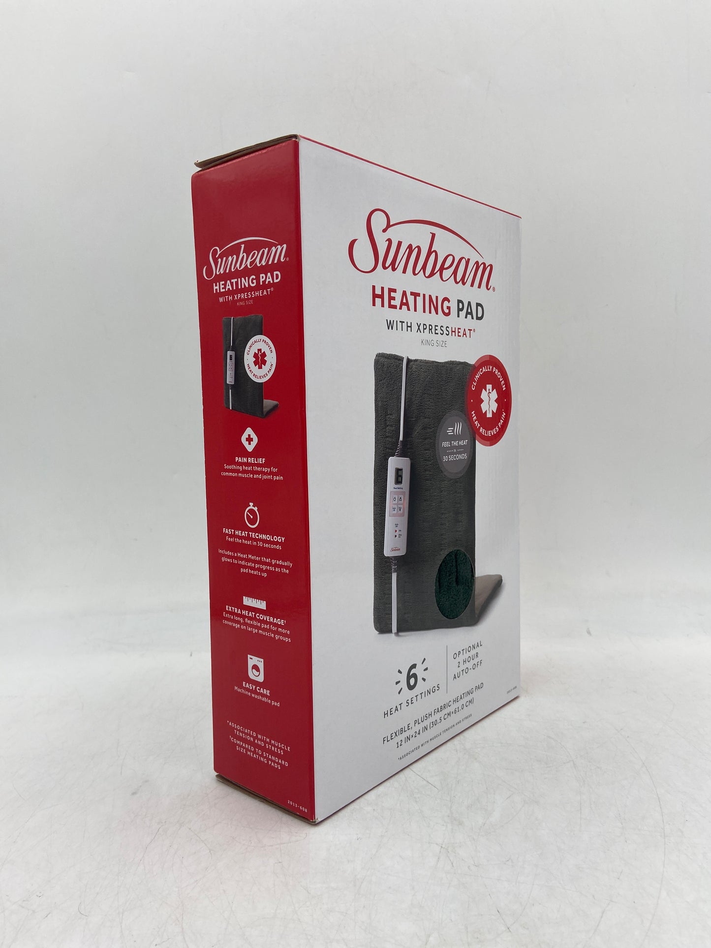 New Sunbeam Heating Pad With Xpressheat King Size Flexible Plush Fabric Heating 