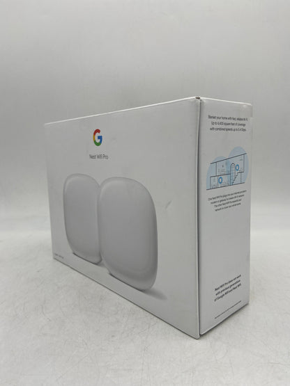 New Google Nest Wifi Pro Tri Band Mesh Router System GA03689 US Snow 2 Pack
