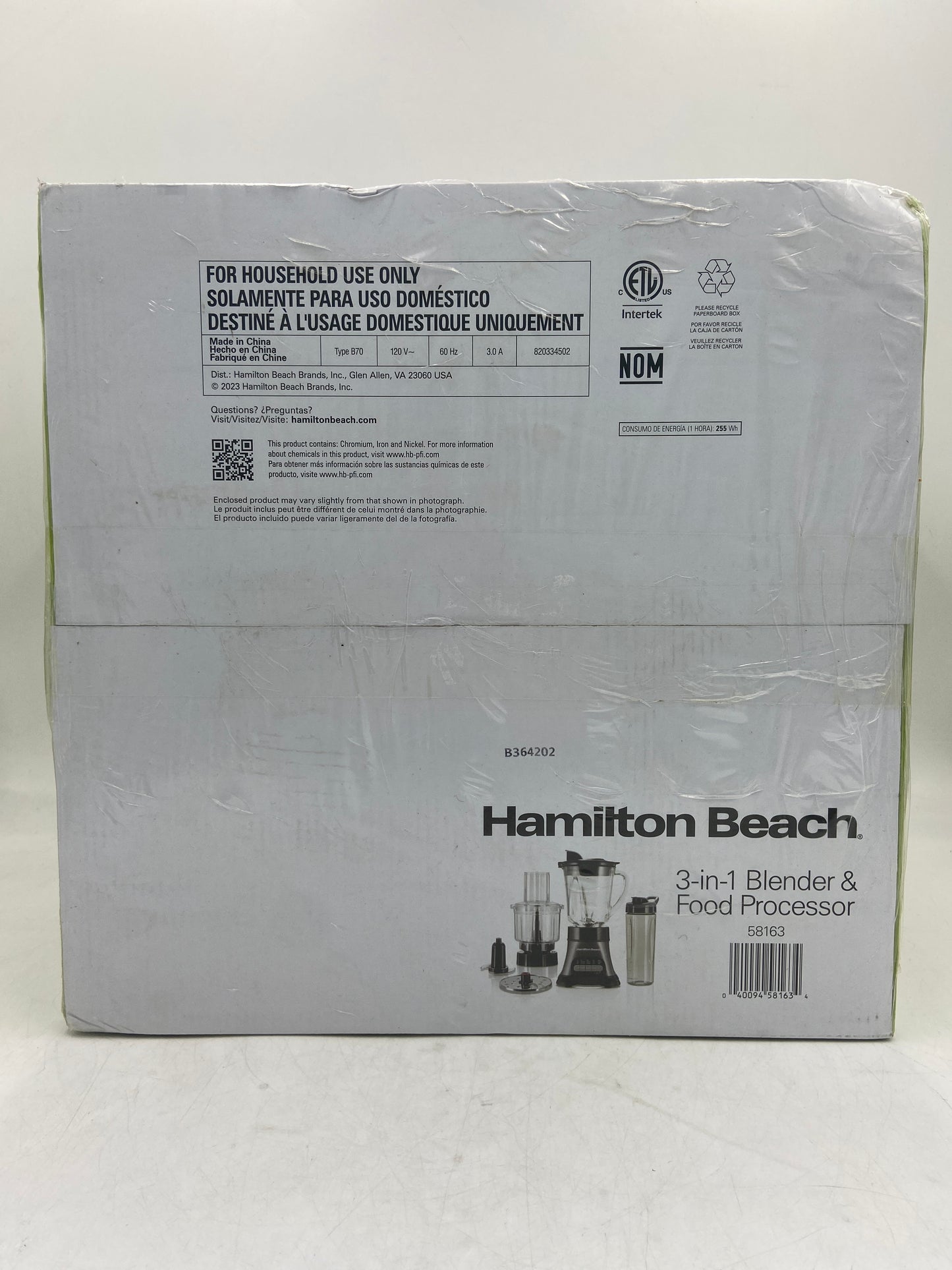 New Hamilton Beach 3 in 1 Blender & Food Processor 58163