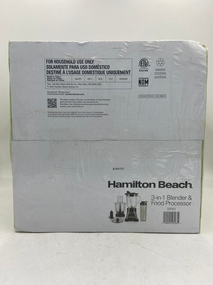 New Hamilton Beach 3 in 1 Blender & Food Processor 58163