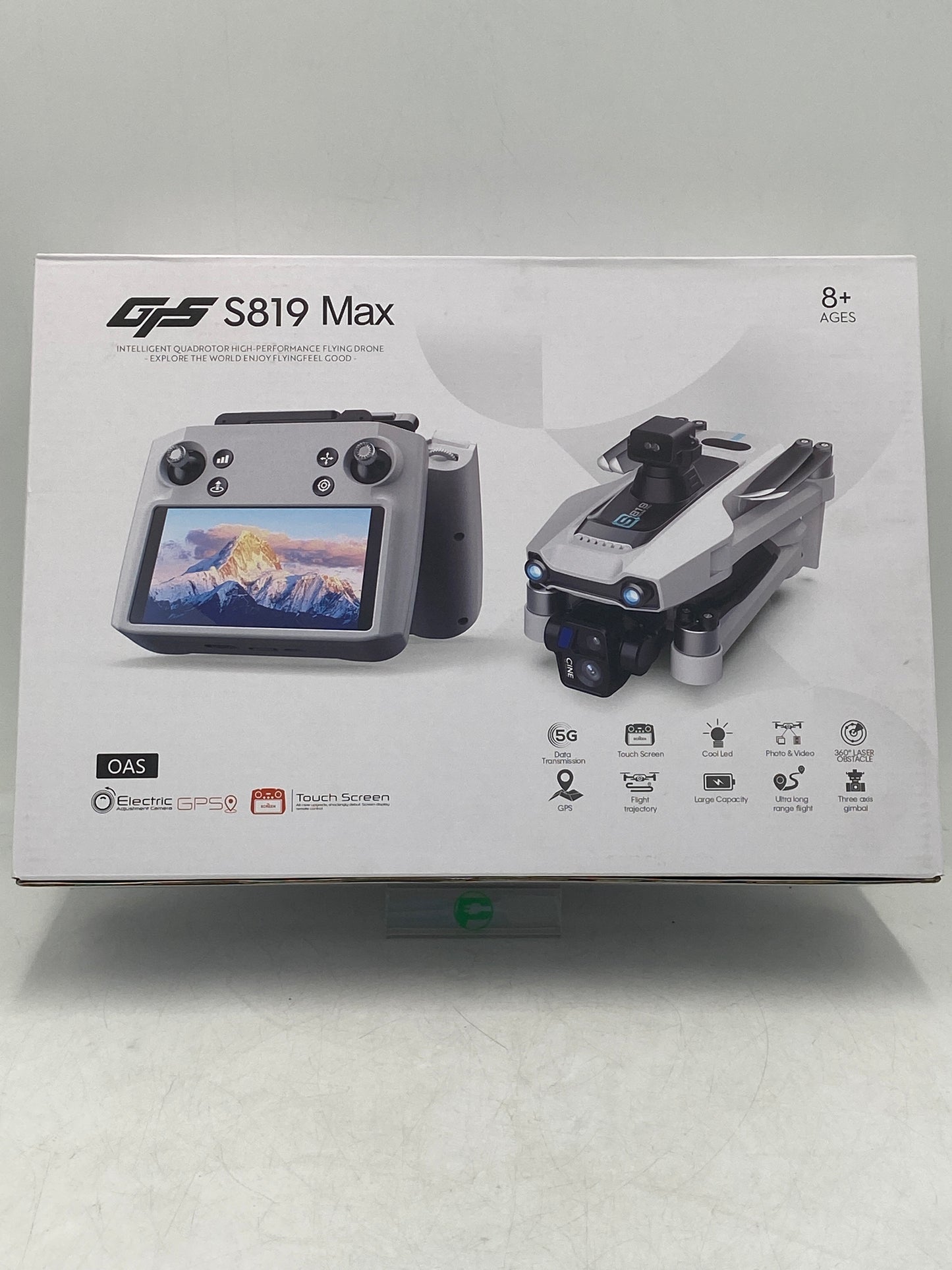 New GPS S819 Max Blue 3-Axis HD Camera Drone with Touch Screen Smart Remote S819