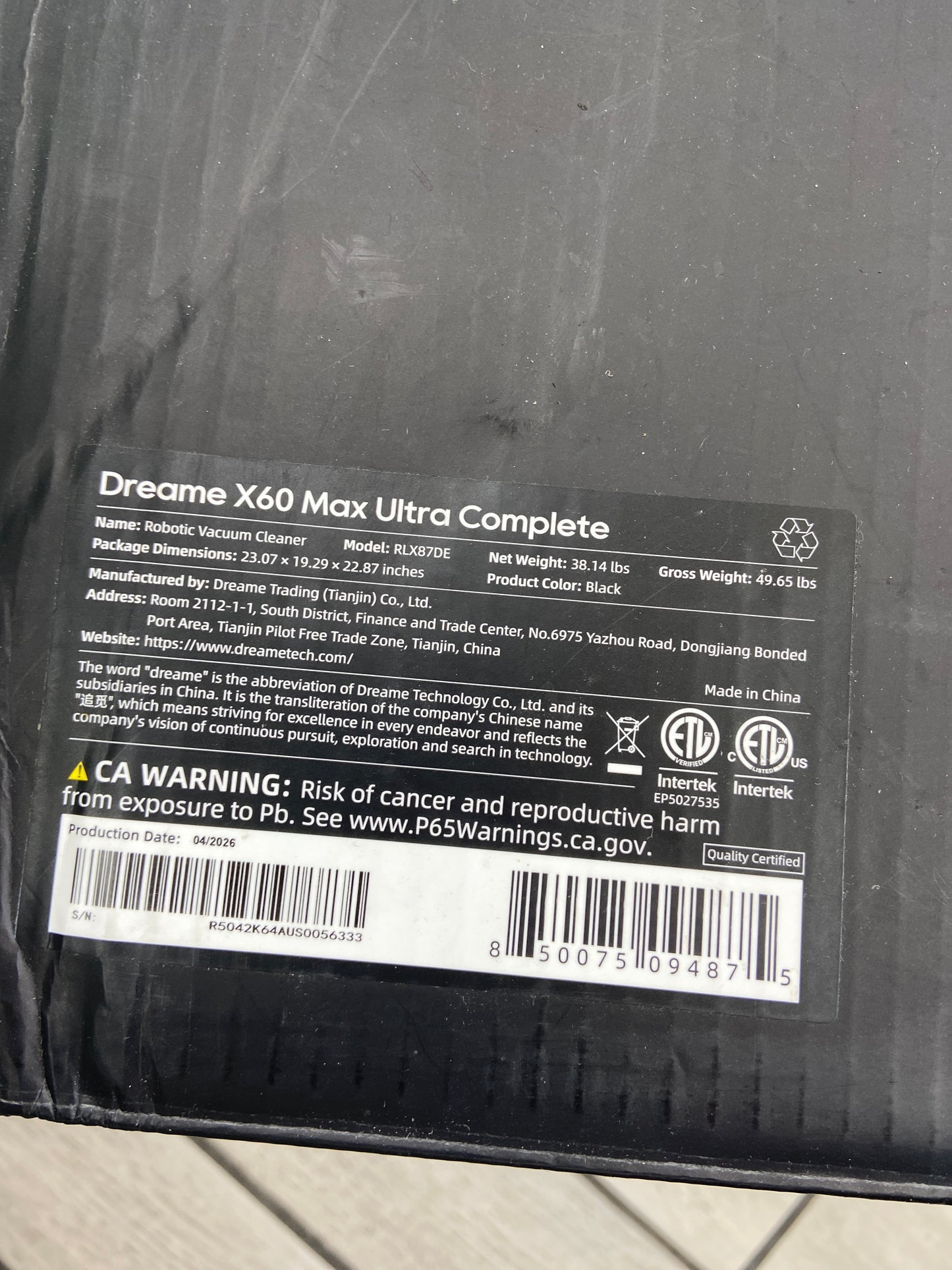 New Dreame X60 X60 Max Ultra Complete Robot Vacuum X60