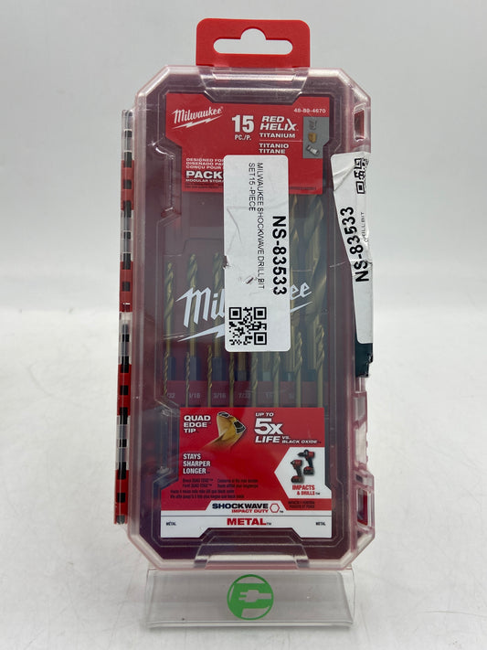 New Milwaukee 48-89-4670 15 Pc. Hex Drill Bits with QUAD EDGE Tip