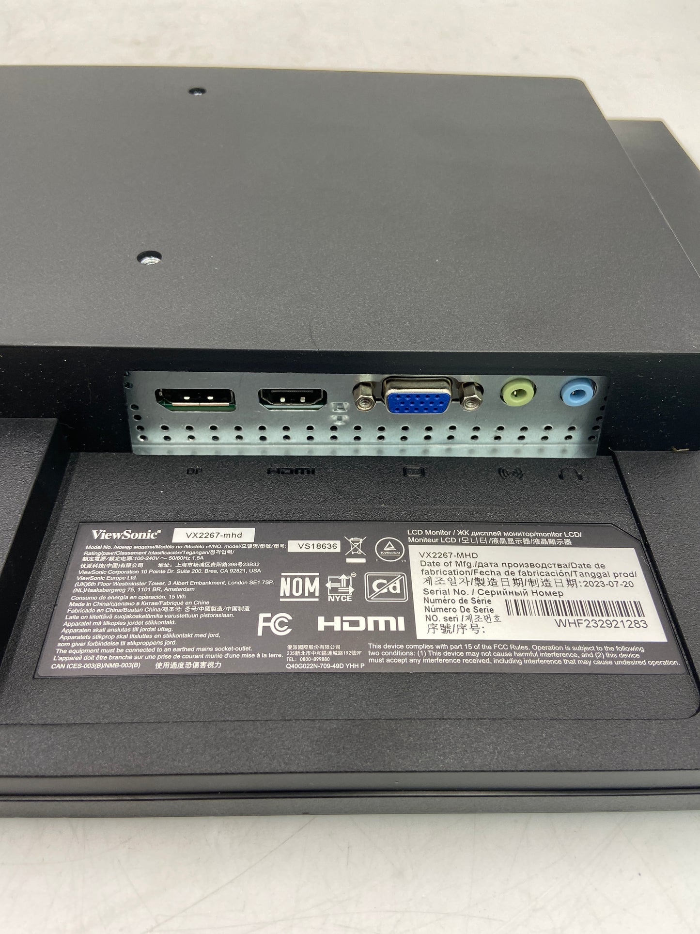 Broken ViewSonic 21.5" VX2267-mhd 1080p Full HD LED Backlit Display VS18636