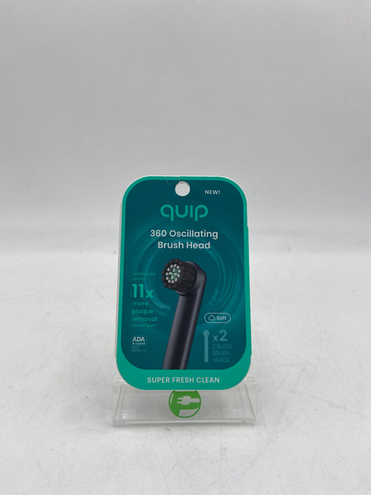 New QUIP 360 OSCILLATING BRUSH HEAD 2 PACK Electric Toothbrush Head 920-00277