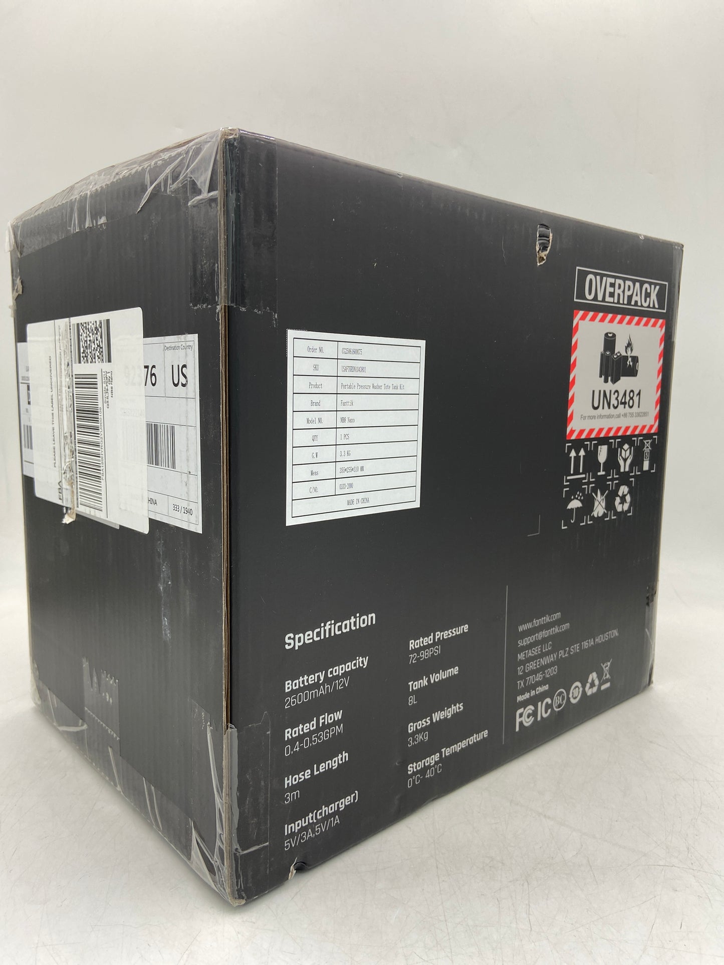 New Fanttik NB8 Nano Portable Pressure Washer Tote Tank Kit USAFTKRDN1043801