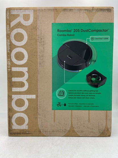 New Roomba 205 DustCompactor Combo Robot Vacuum L124020 Black
