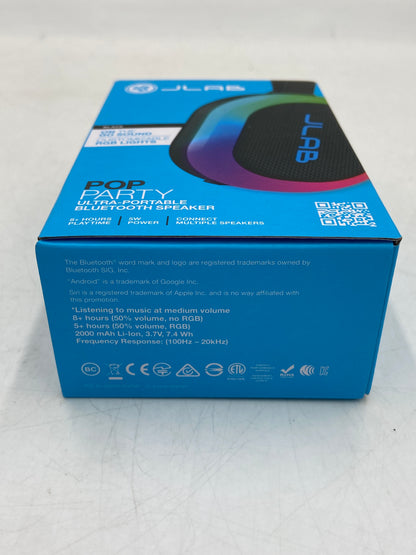 New JLAB POP PARTY (Black) Ultra-Portable Wireless Speaker SBPOPRBLK123