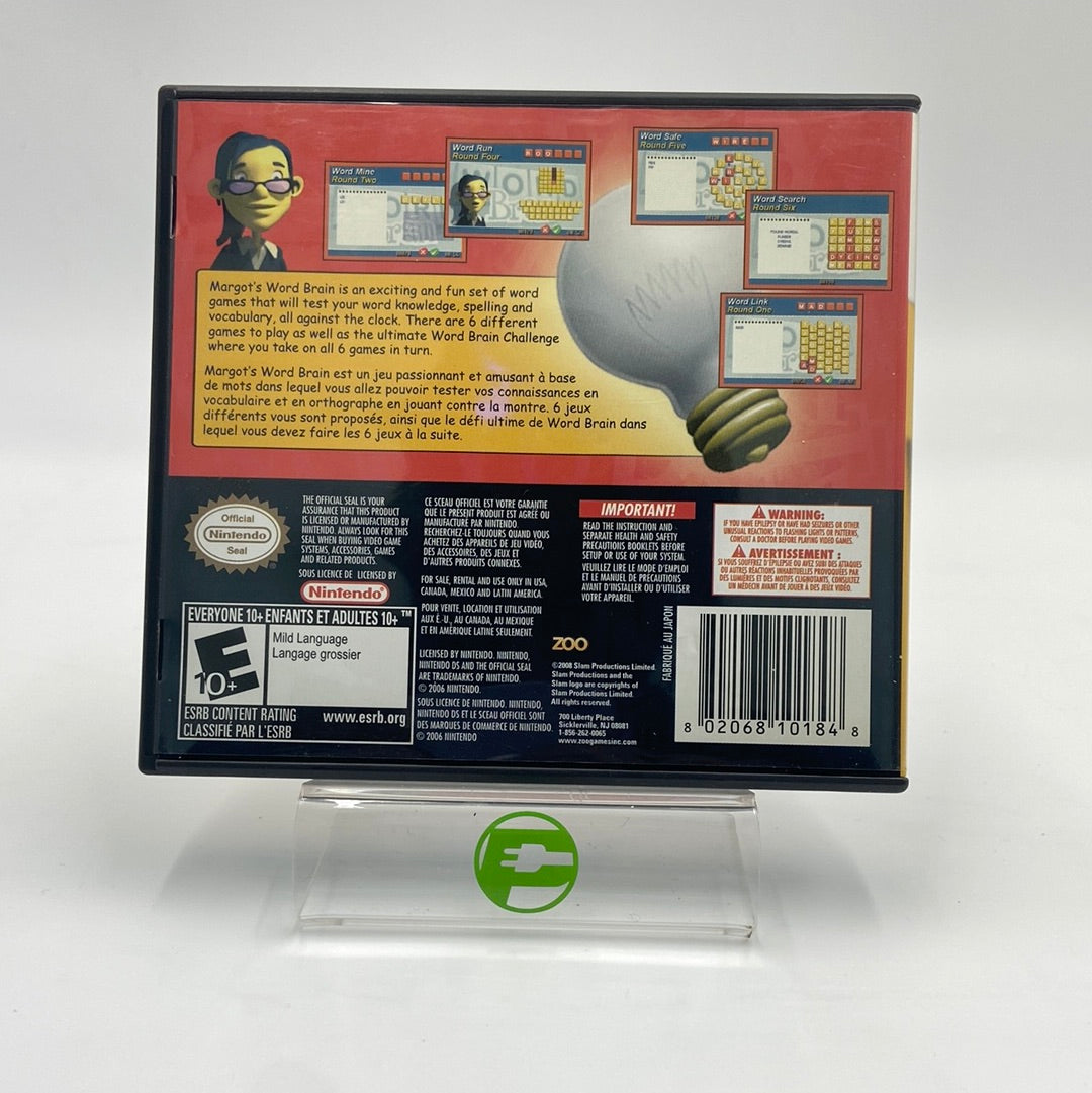 Margot's Word Brain (Nintendo DS, 2008) Includes Manual + Inserts