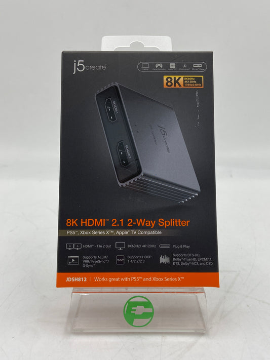 New j5 create 8k hdmi 2.1 2-Way Splitter JDSH812