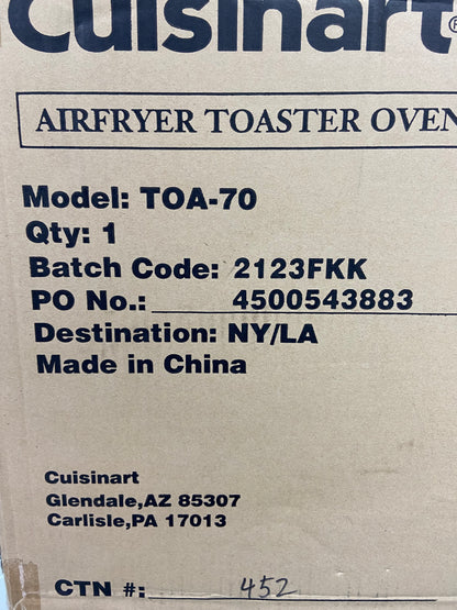 New Cuisinart TOA-70 Air Fryer Toaster Oven with Grill