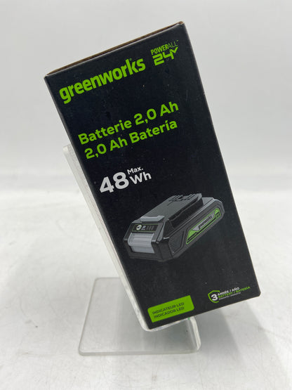 New GREENWORKS 2.0 AH BATTERY LED Indicator Rechargeable Power Tool Battery LB24A020
