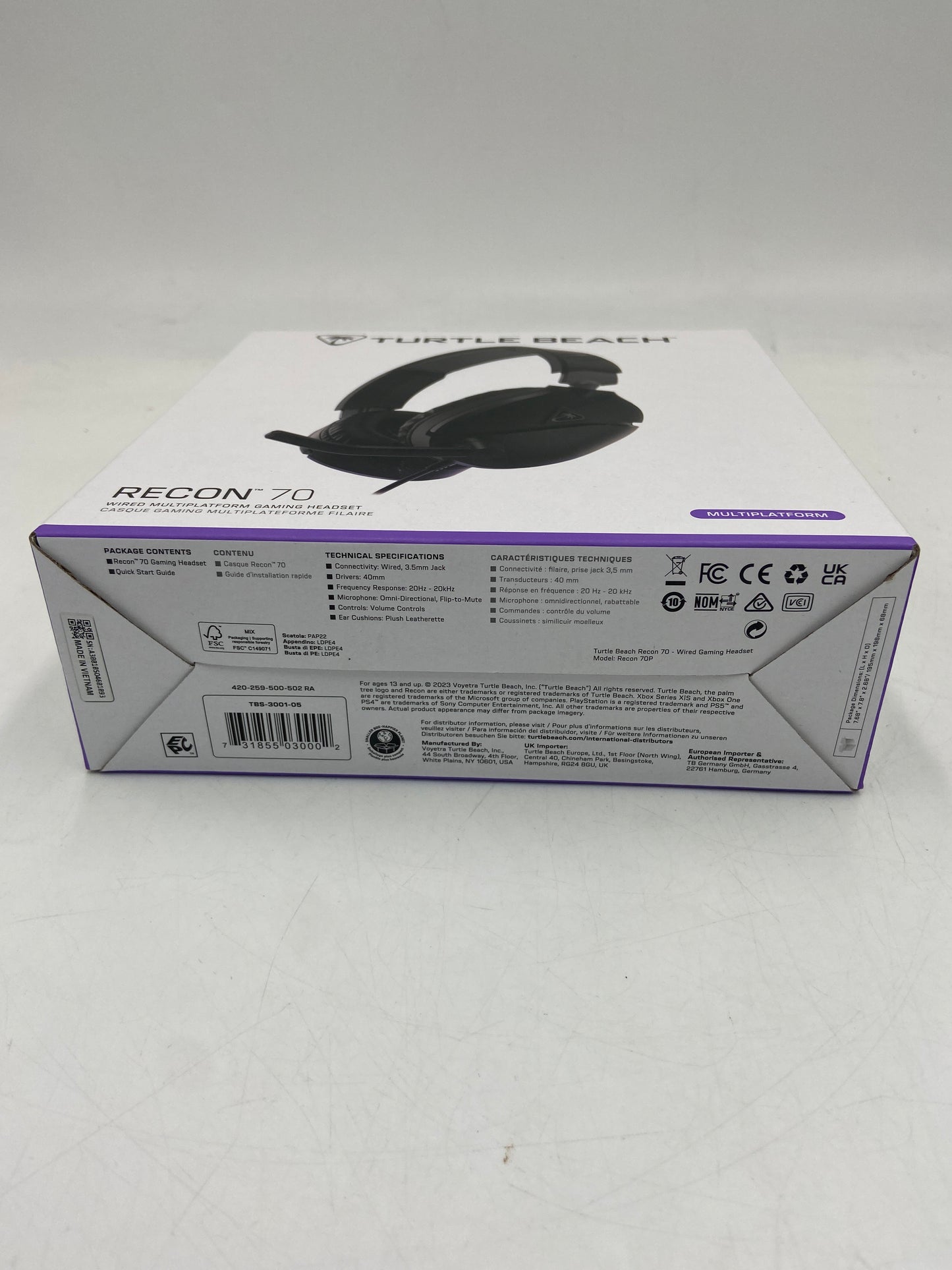 New Turtle Beach Recon 70 Black Recon 70P Playstation, XBOX, PC, Mobile 3.5mm