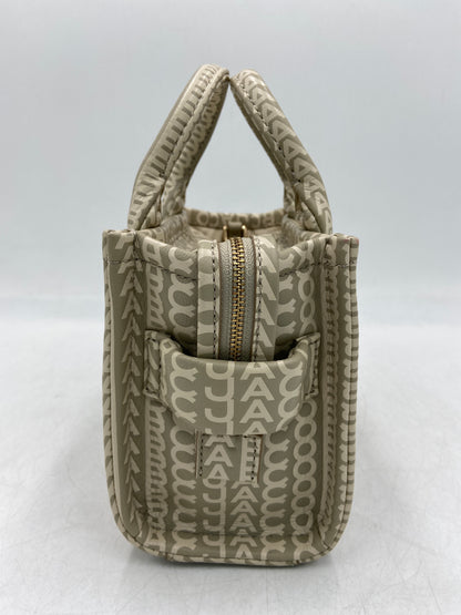 New Marc Jacobs The Tote Bag - Monogram Women's Grey / Khaki Lamb Leather Small Tote Bag Women's Small Tote Bag