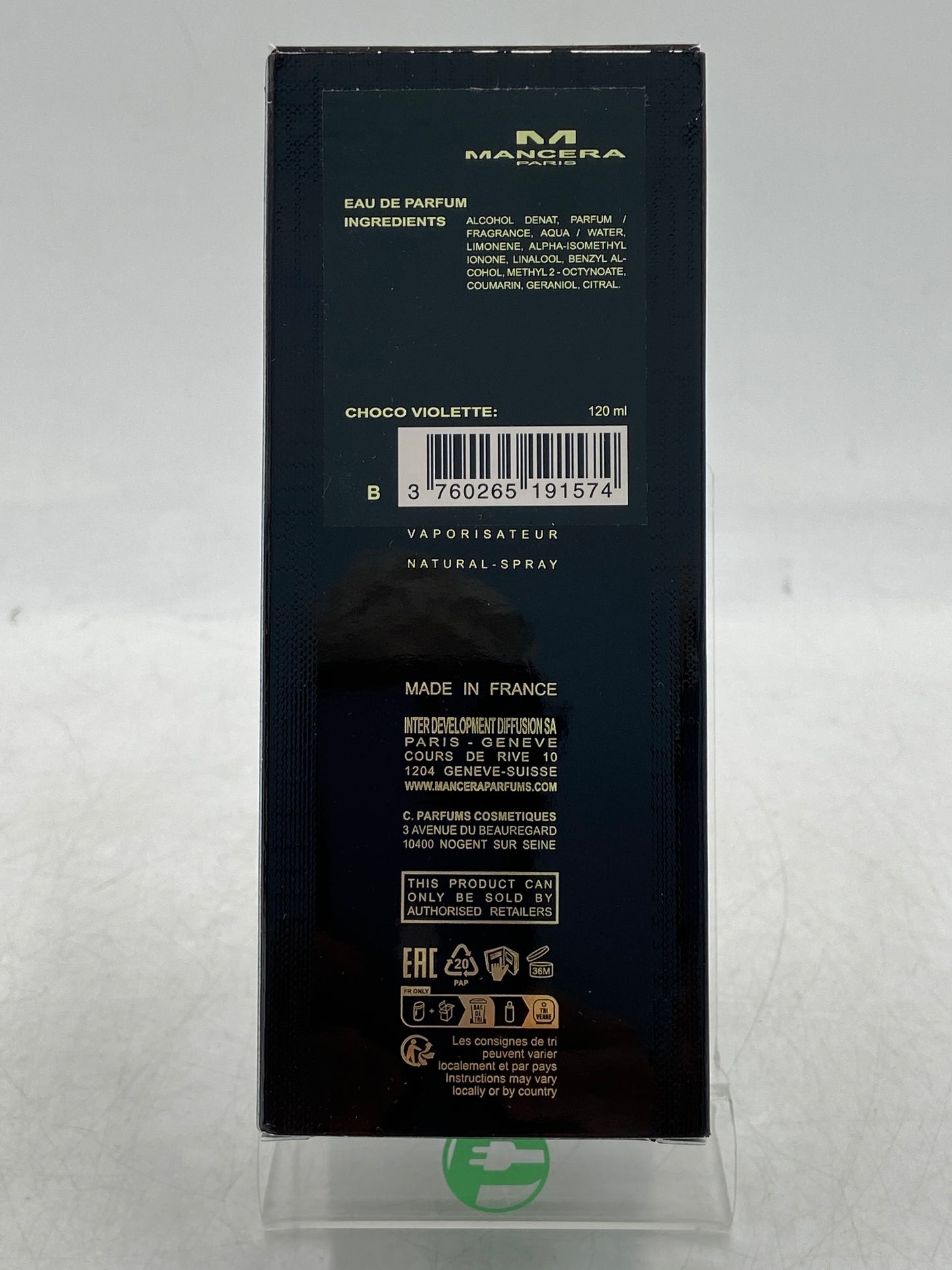 New Open Box Mancera Paris Choco Violette 120ml Perfume 2703