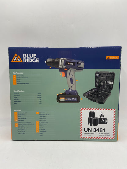 BLUE RIDGE BR2812u 20V MAX CORDLESS DRILL/DRIVER PROJECT KIT BR2812u