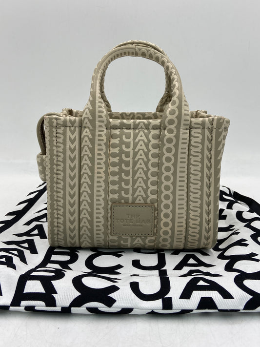 New Marc Jacobs The Tote Bag - Monogram Women's Grey / Khaki Lamb Leather Small Tote Bag Women's Small Tote Bag