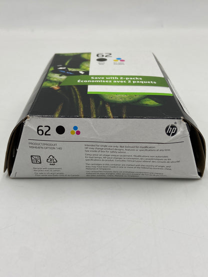 New HP 62 Black/Tri-color Ink Cartridge