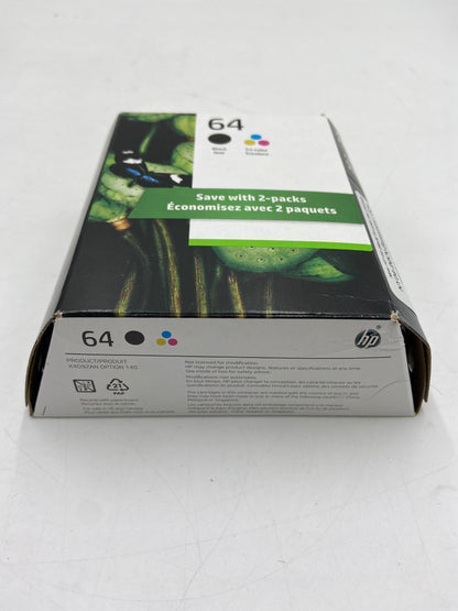 New HP 64 Black/Tri-color Ink Cartridge