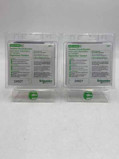 New Schneider Electric Lot of 2 Square D 20/20a  Tandem Circuit Breaker 24507