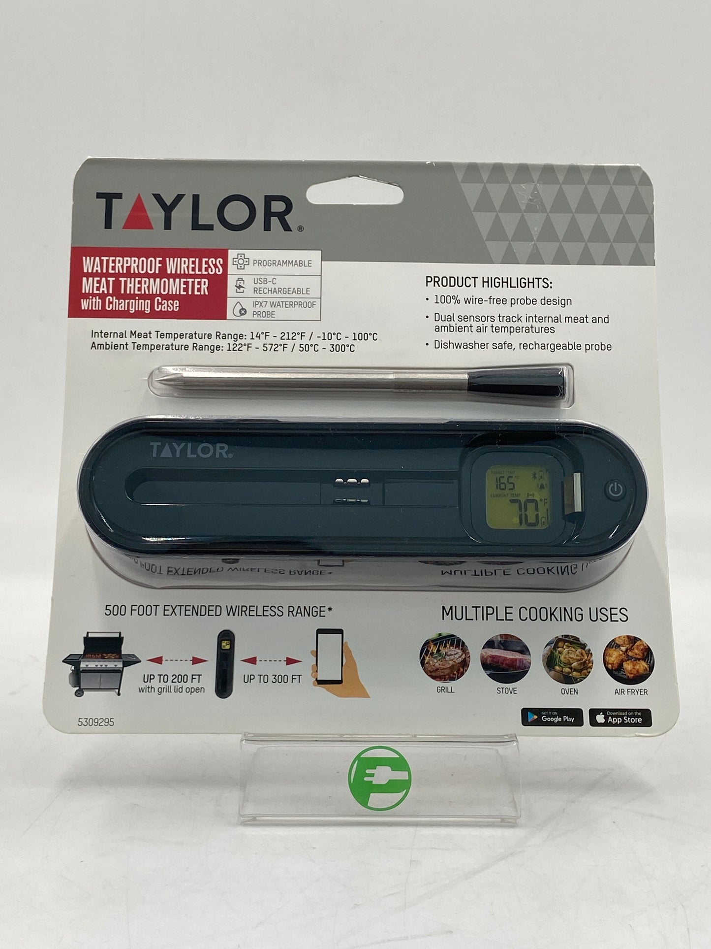 New Taylor waterproof wireless meat thermometer with charging case 5309295