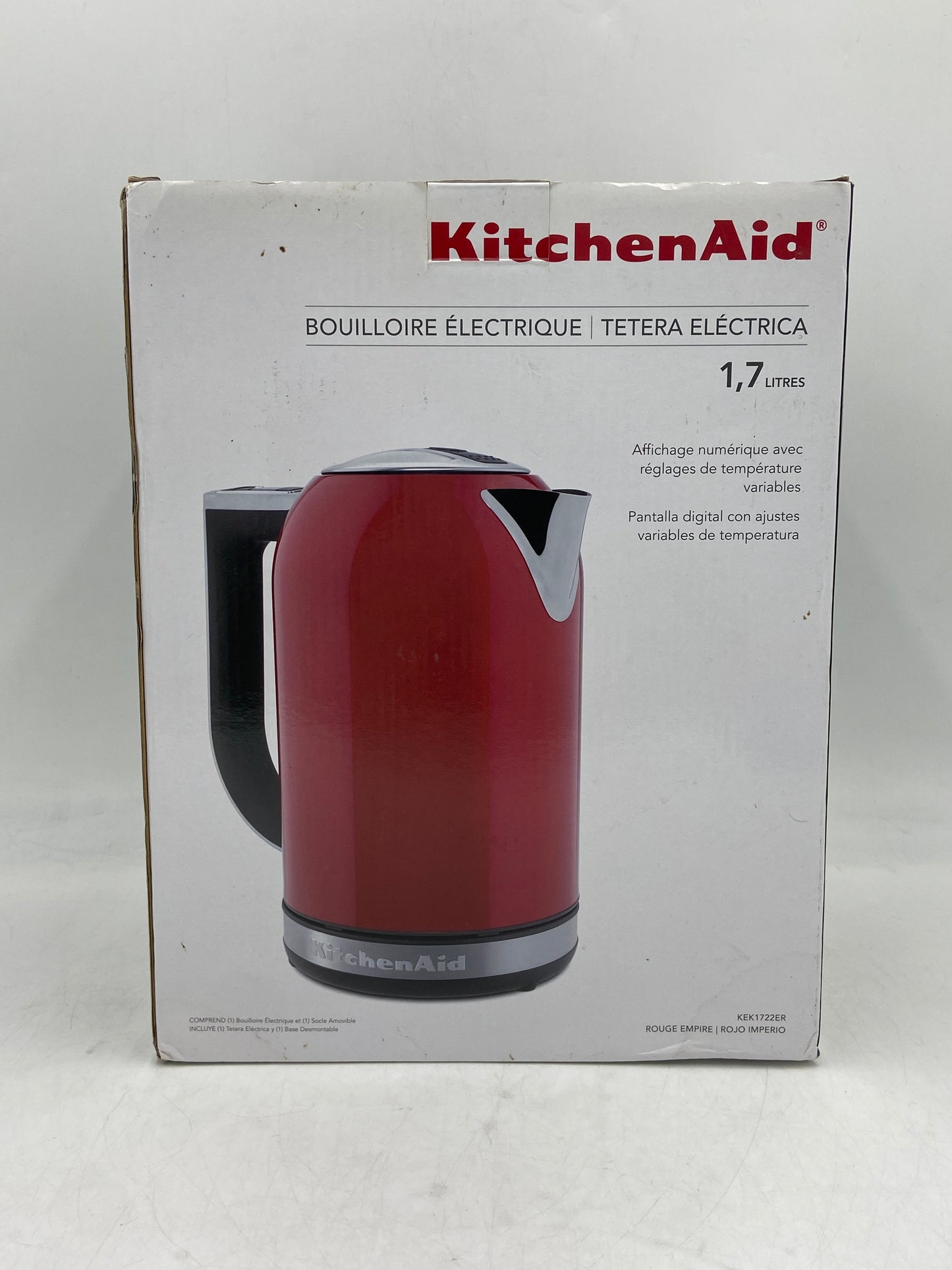 New KitchenAid Electric Kettle Empire Red (7-Cups) Electric Kettle with Removable Base KEK1722ER