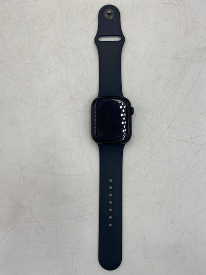 Unlocked Apple Watch Series 7 45MM Black Aluminum Midnight Sport Band A2477