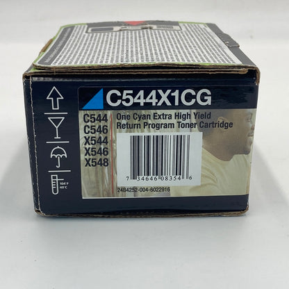 New Lexmark High Yield Toner Cartridge C544X1CG Cyan Ink Cartridge