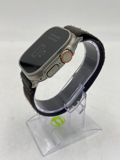 Unlocked Apple Watch Ultra 49MM Natural Titanium Gray Nylon Band