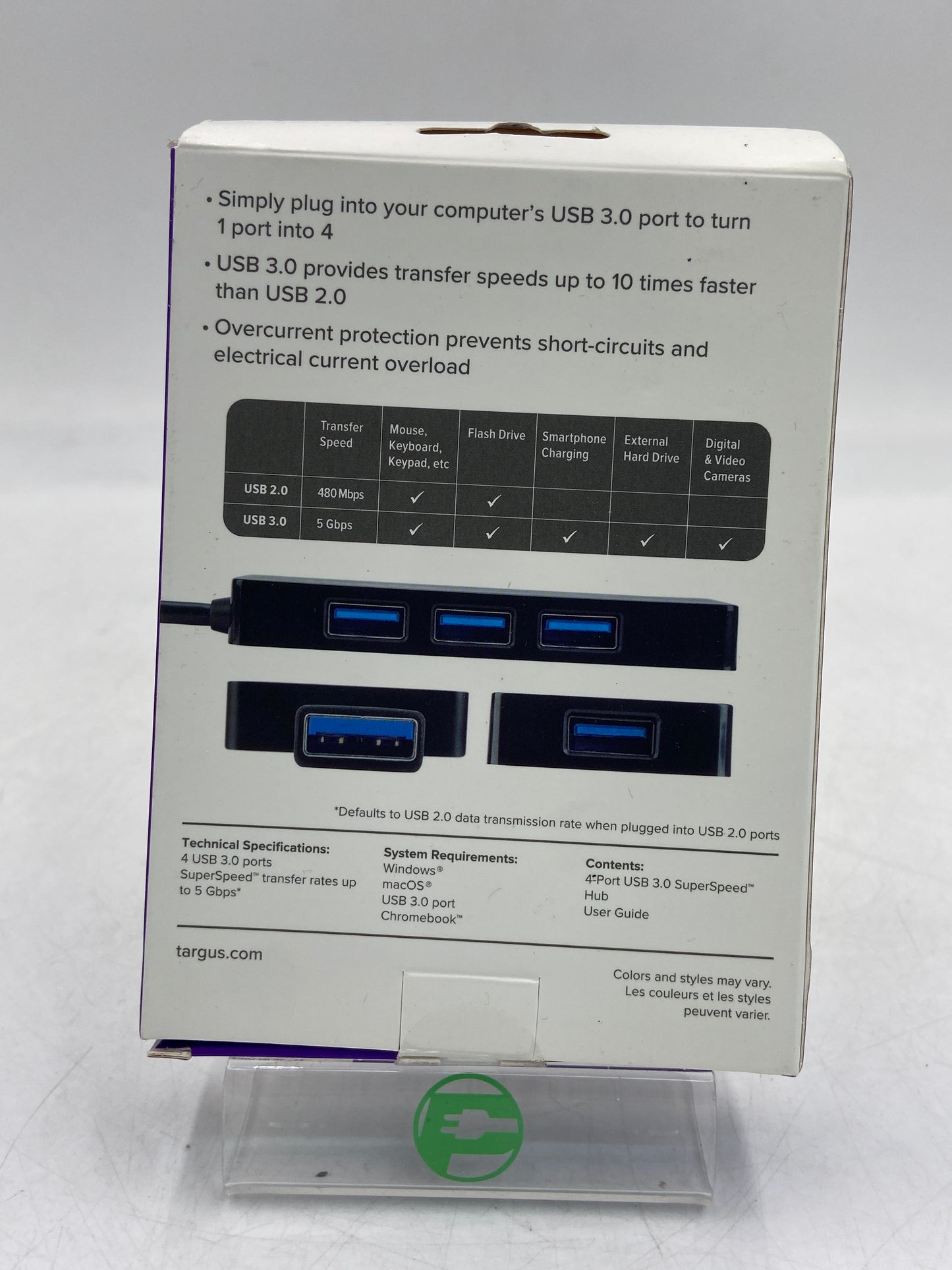 New Targus USB 3.0 4-Port USB Hub USB Hub ACH155