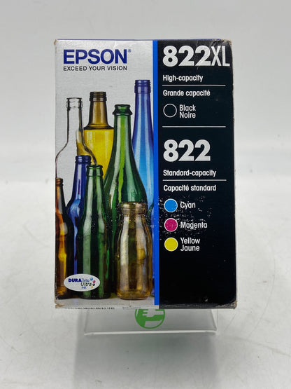 New Epson 822xl/822 T822XL-BCS Black, Yellow, Cyan and Magenta Ink Cartridge